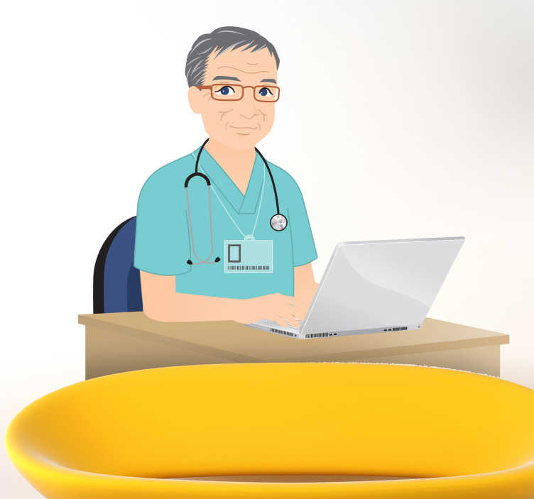 Tenstickers Dokter laptop muursticker