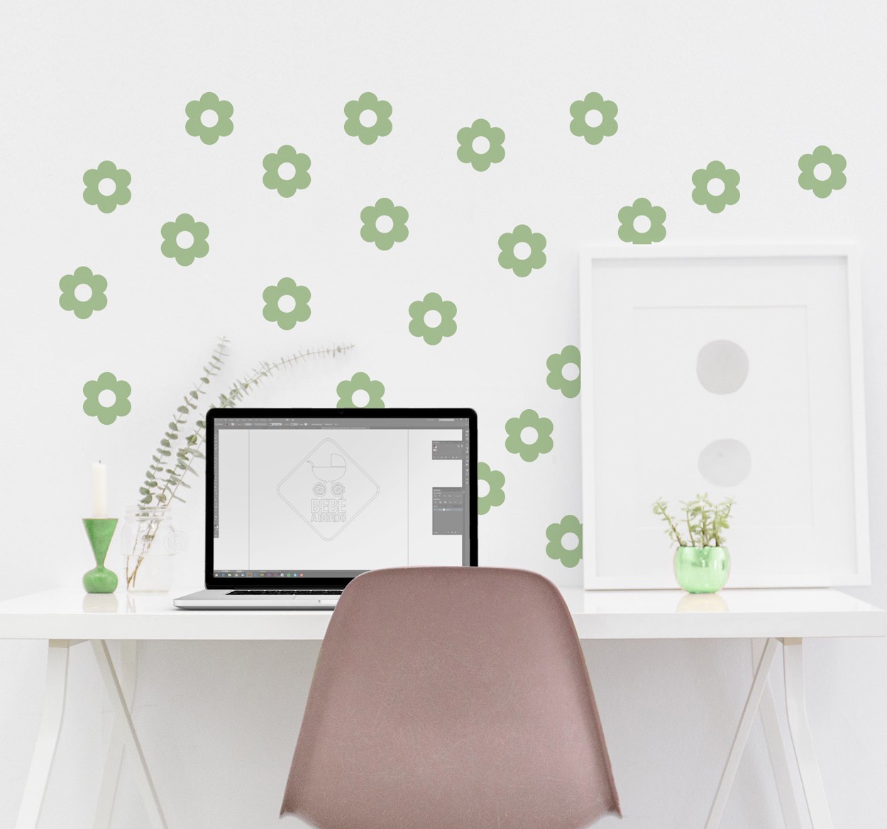 Tenstickers Decoratieve Muursticker Meerdere Bloemen