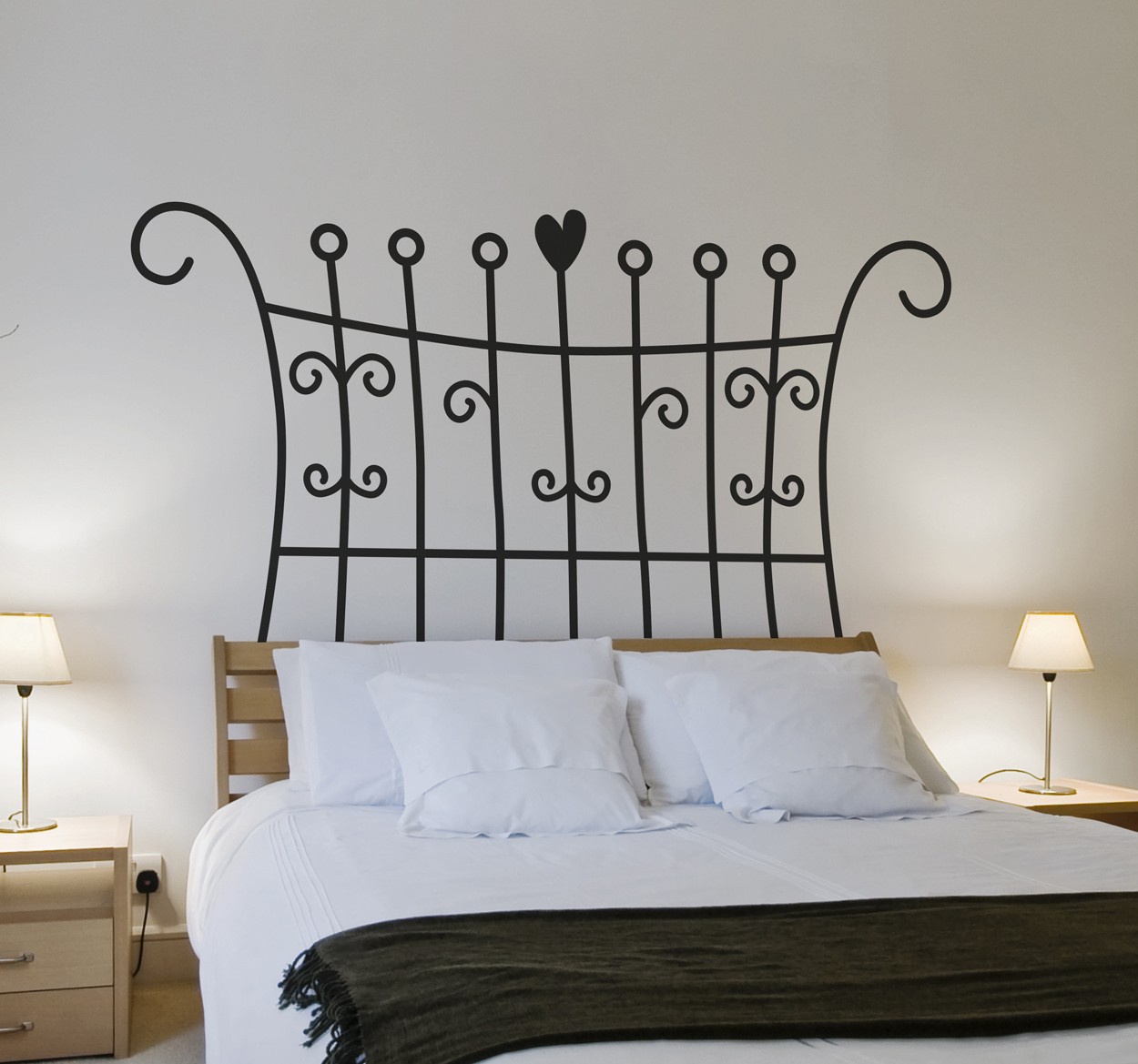 Tenstickers Sticker hoofdeinde bed symmetrisch