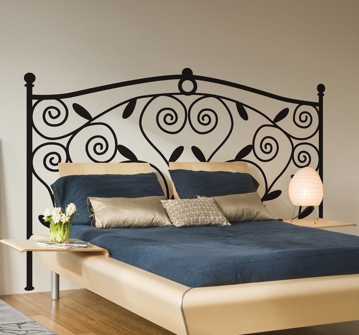 Tenstickers Muursticker hoofdeinde bed smeedijzer