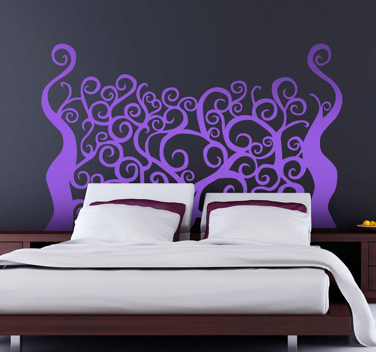 Tenstickers Sticker hoofdeinde bed takken