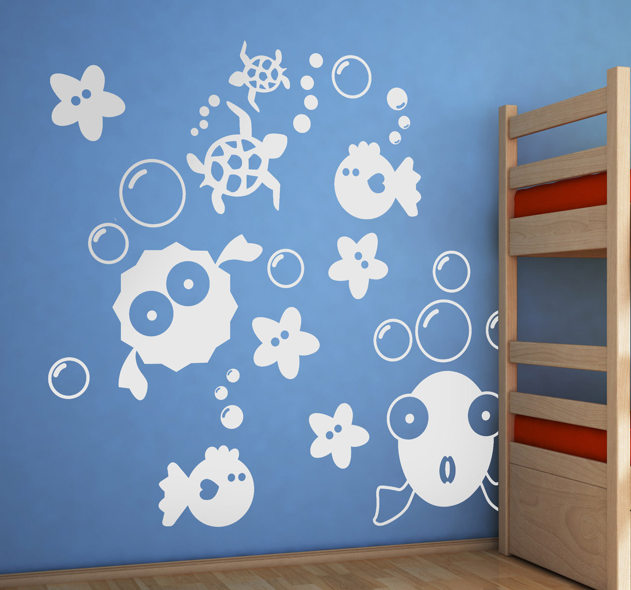 Tenstickers Sticker kinderkamer onderwaterwereld