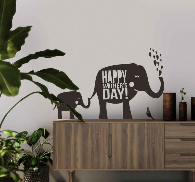 Tenstickers Muursticker olifanten Moederdag