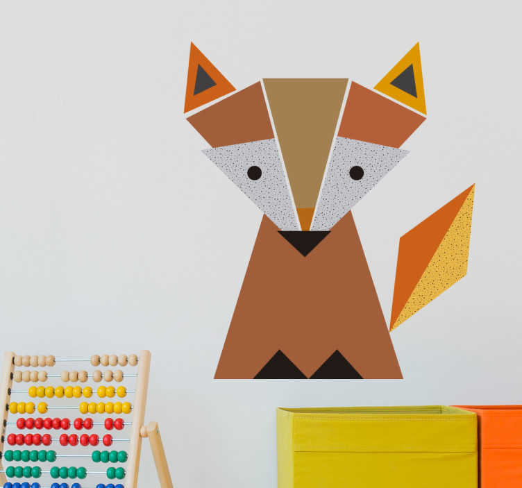 Tenstickers Muursticker wilde dieren Origami vos