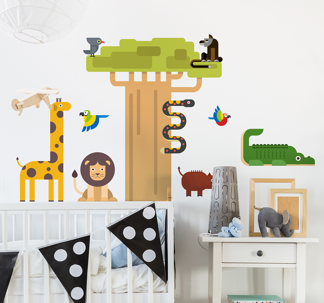 Tenstickers Jungle dieren sticker kinderkamer