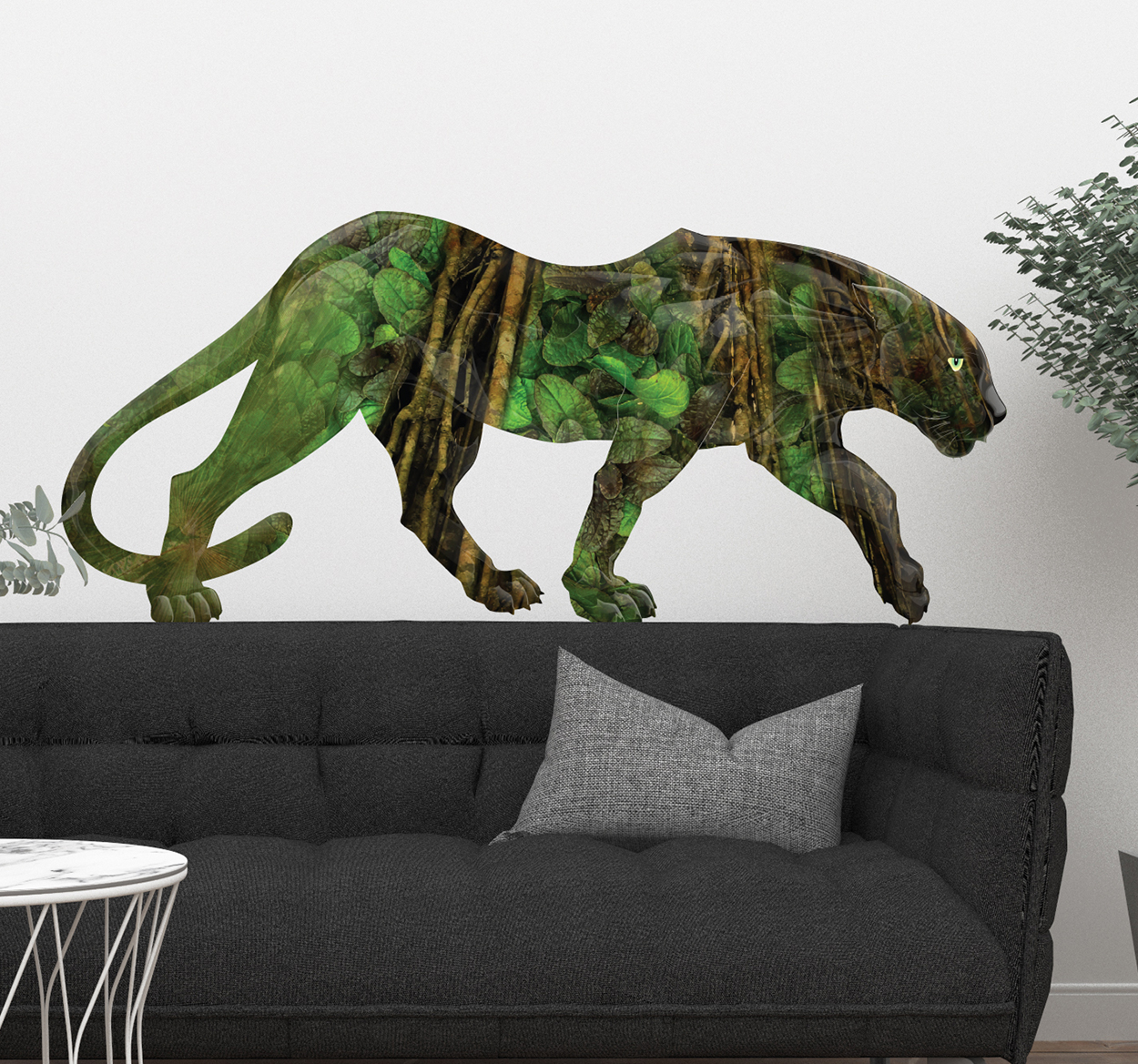 Tenstickers Muursticker panter jungle print