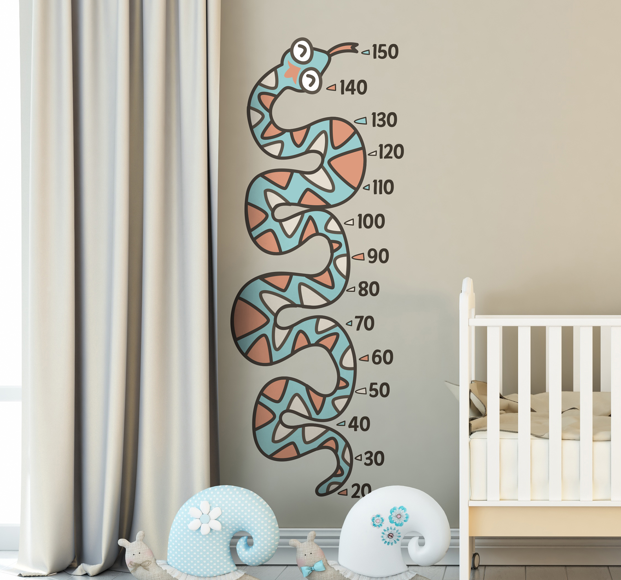 Tenstickers Muurdecoratie sticker slang groeimeter