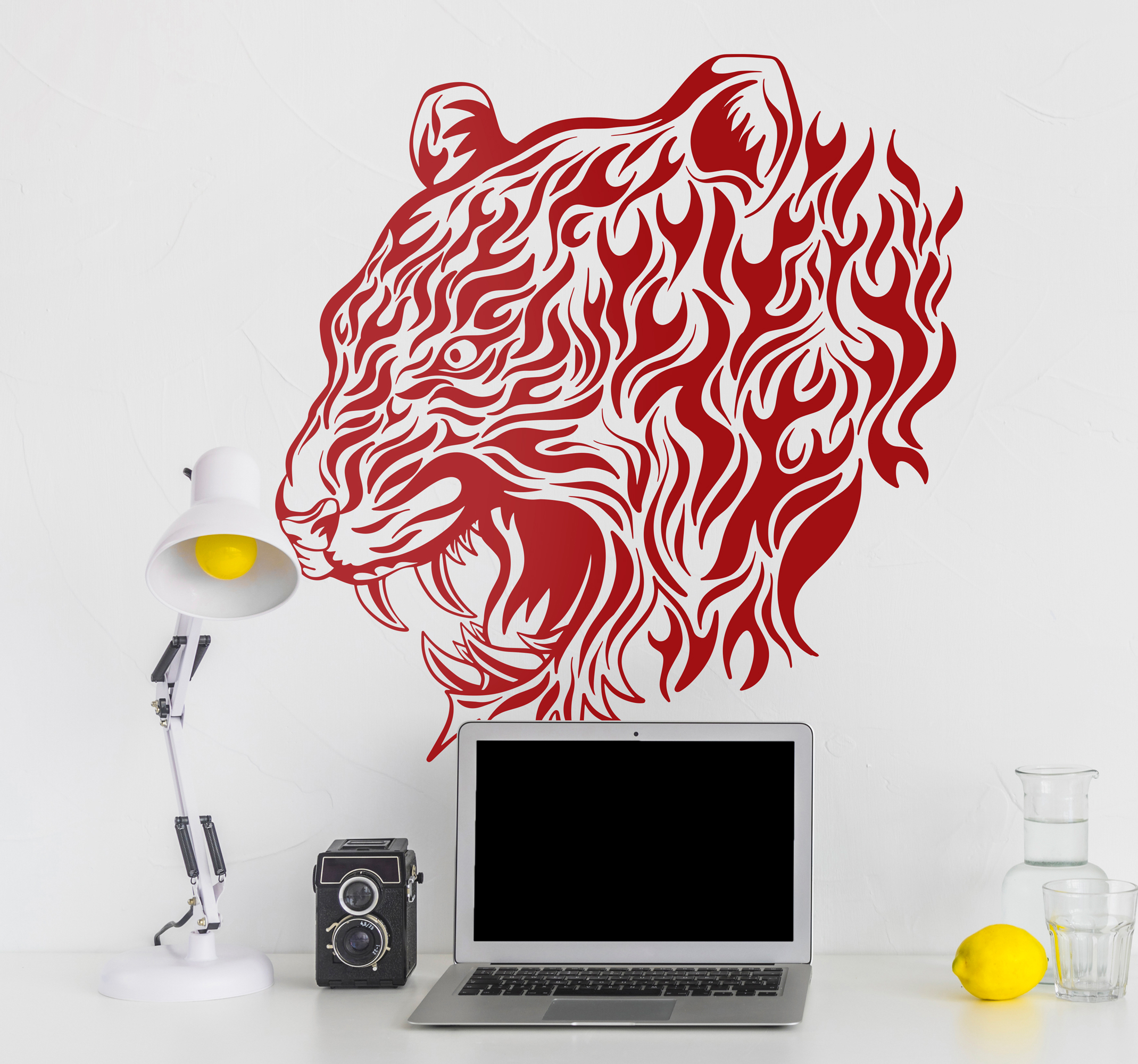 Tenstickers Muursticker wilde dieren Chinese tijger