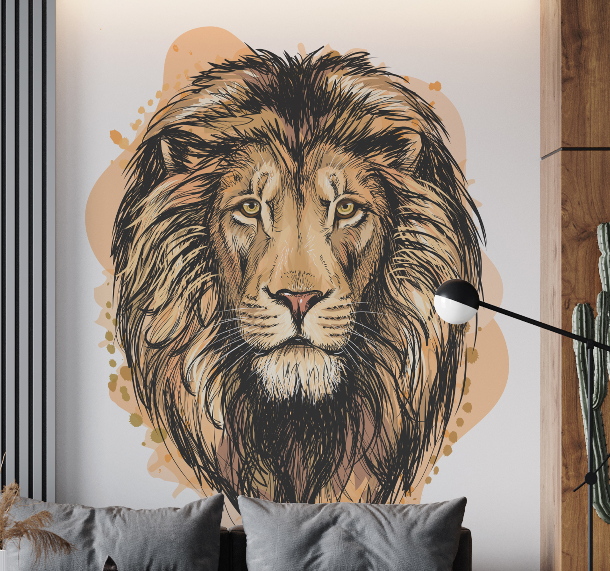 Tenstickers Wilde dieren stickers Leeuw plons