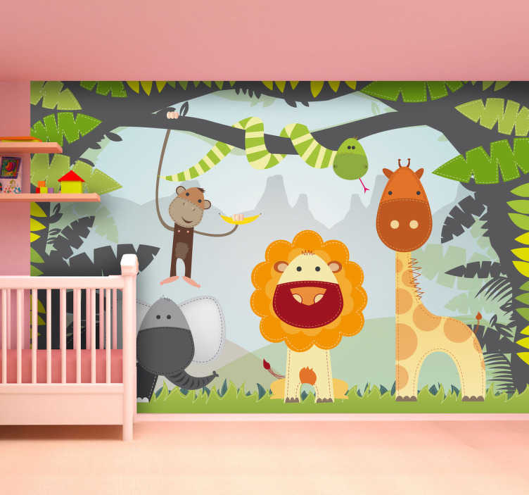 Tenstickers Sticker kinderen dieren leeuw giraf