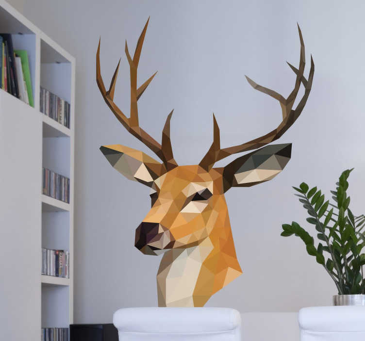 Tenstickers Muursticker 3D prisma hert