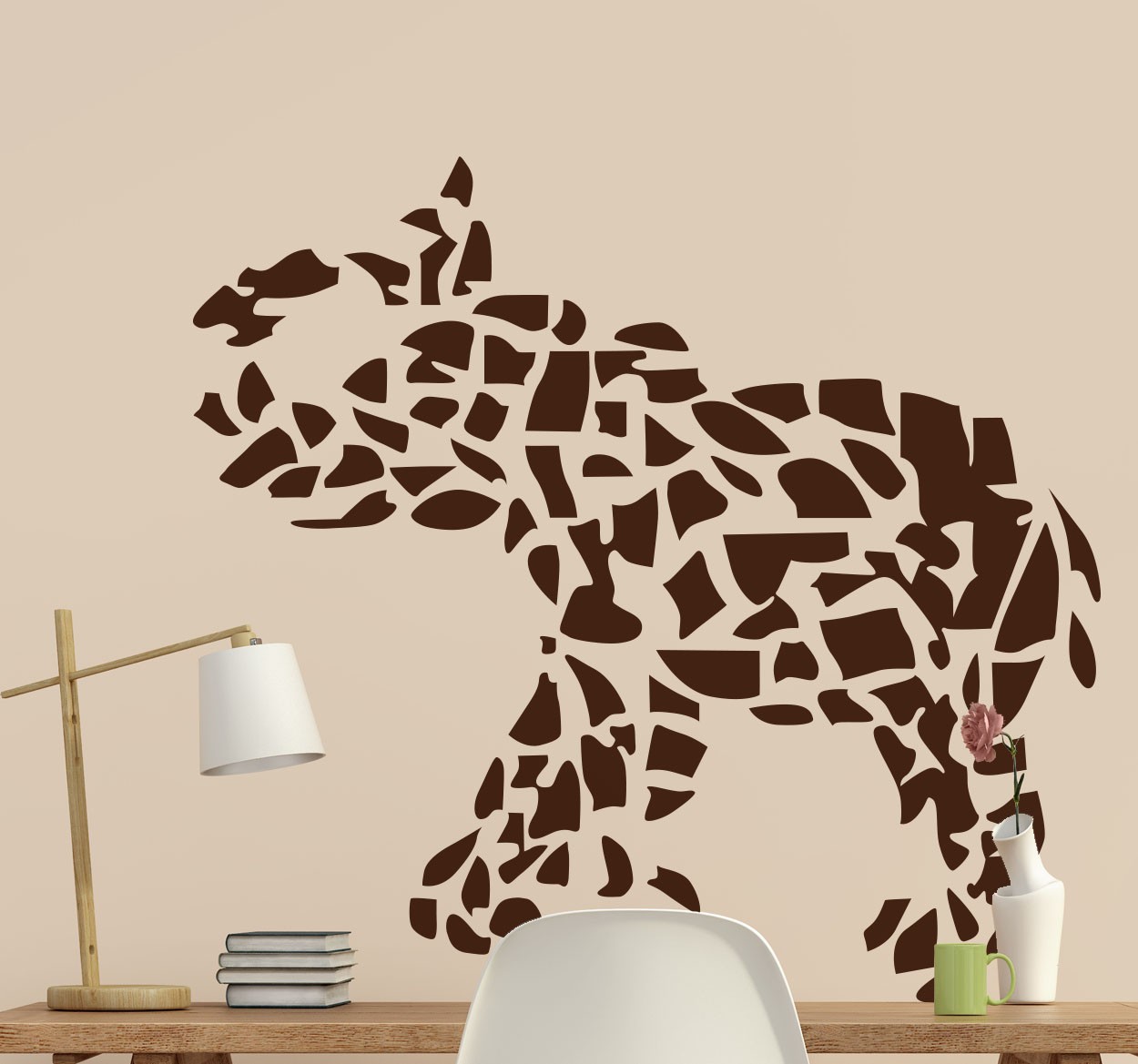 Tenstickers Mozaïek Muursticker silhouet