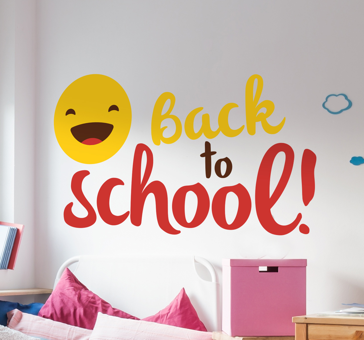 Tenstickers Muursticker back to school blij