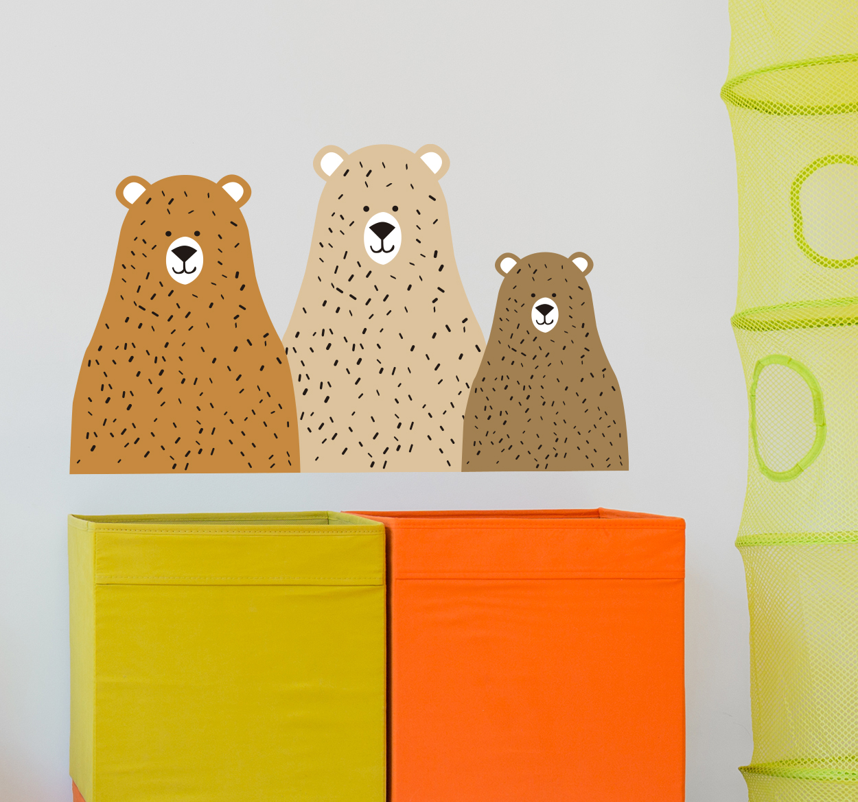 Tenstickers Muursticker drie beren