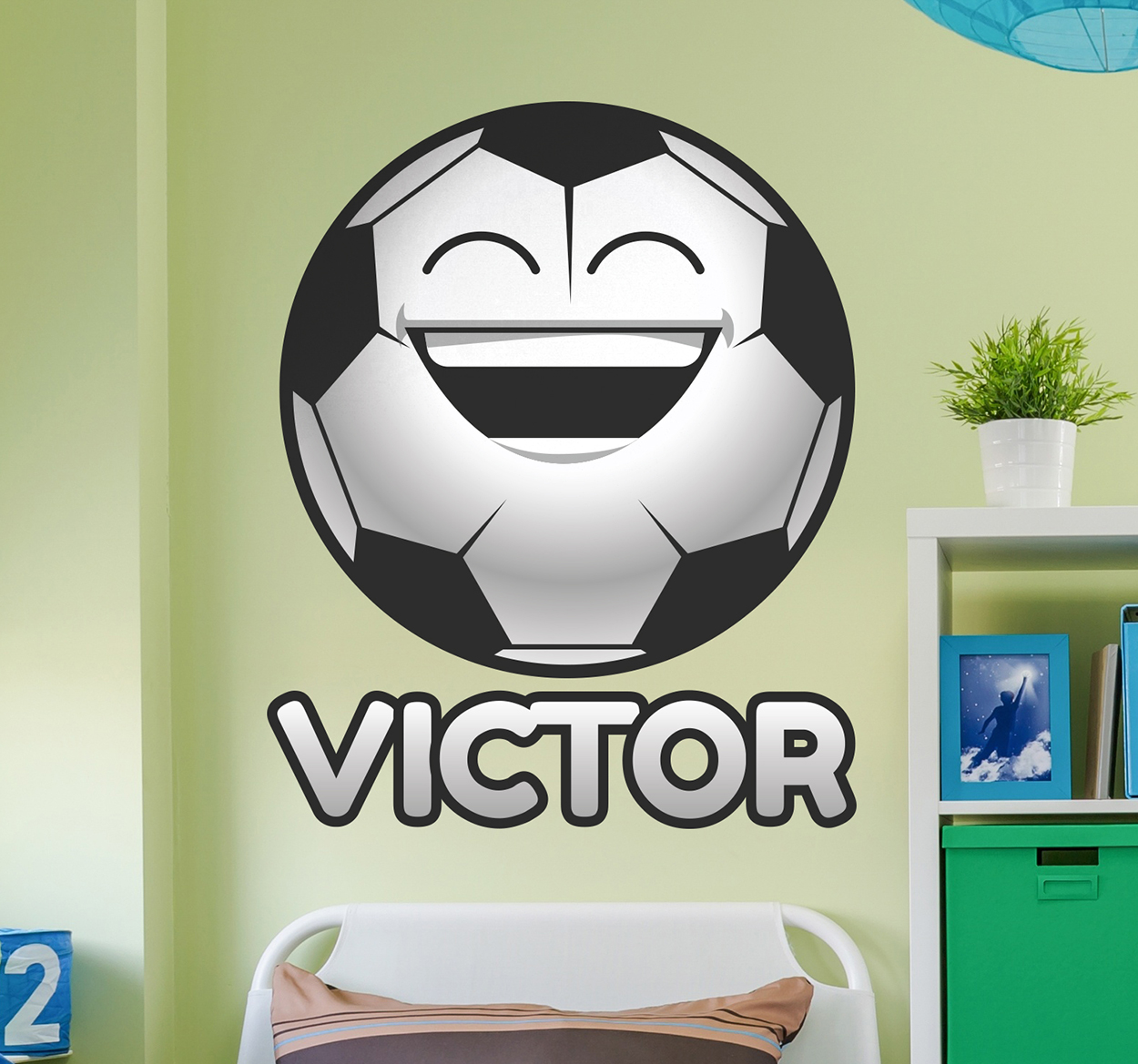 Tenstickers Naamsticker blije voetbal