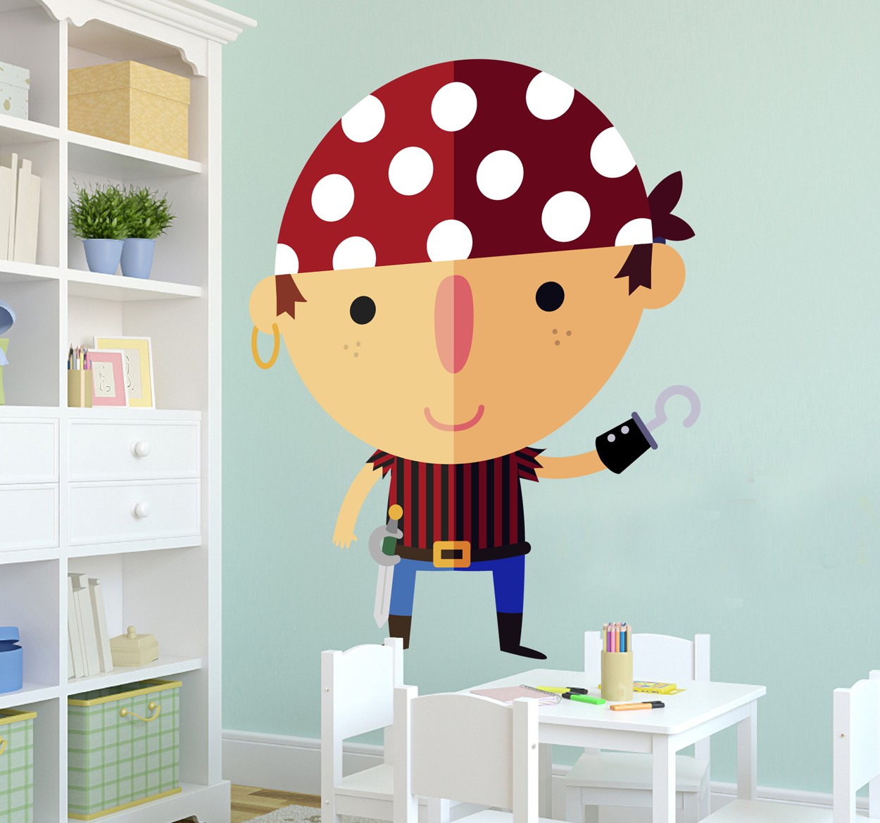 Tenstickers Piraat jongen kinderen sticker