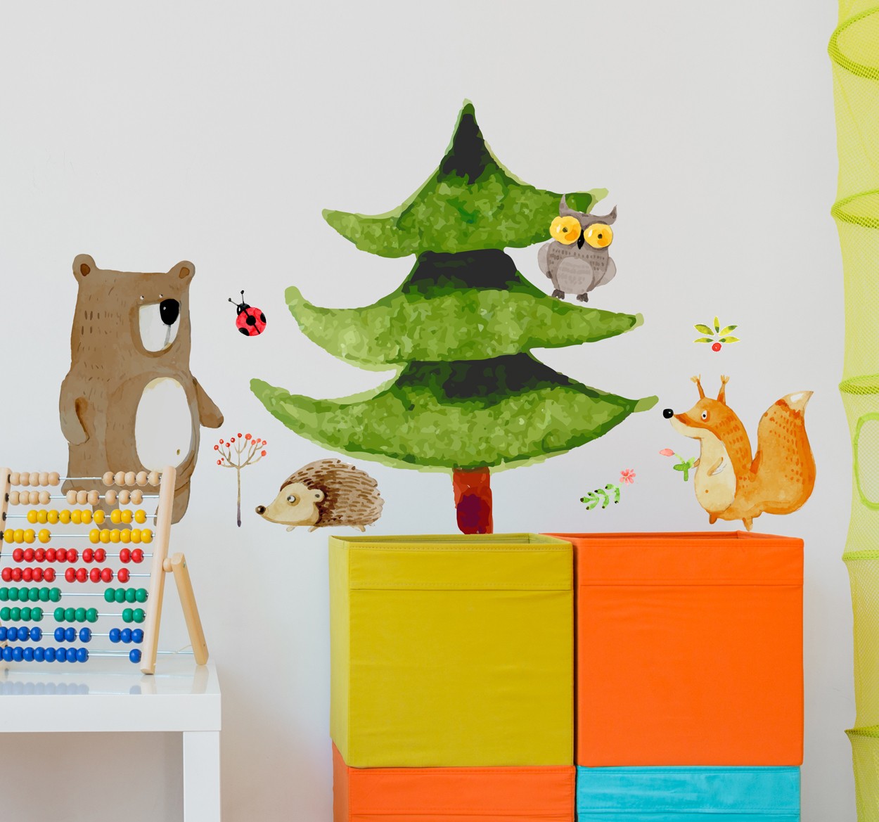 Tenstickers Fauna Bos Met Dieren Muursticker