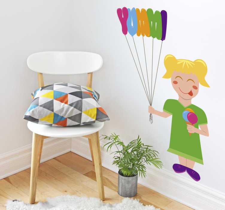 Tenstickers Muursticker kinderen Yummi