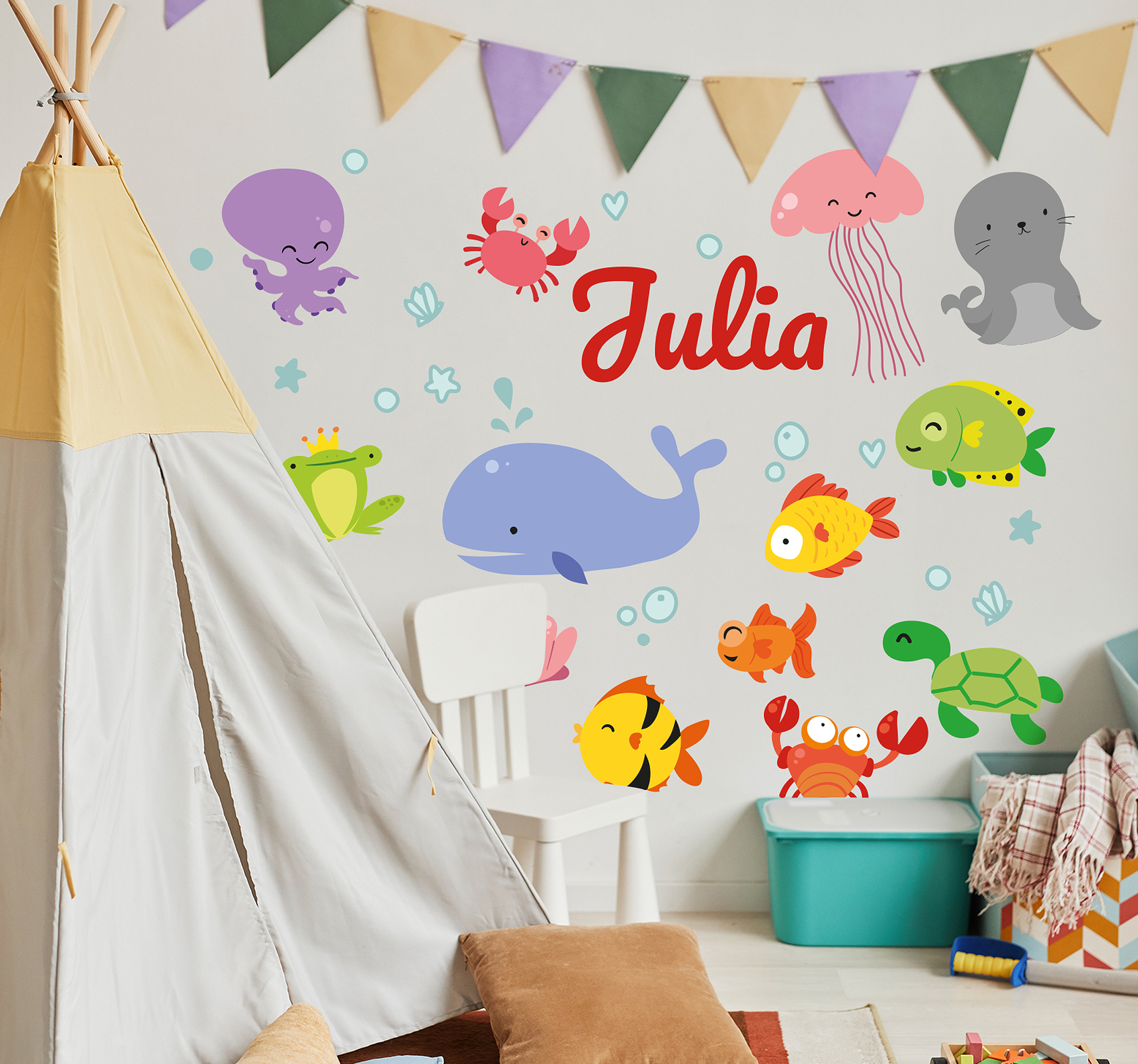 Tenstickers Badkamer muursticker met naam