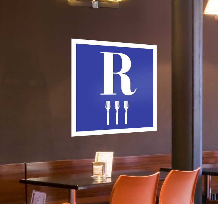 Tenstickers Aanwijzingssticker Restaurant Vorken