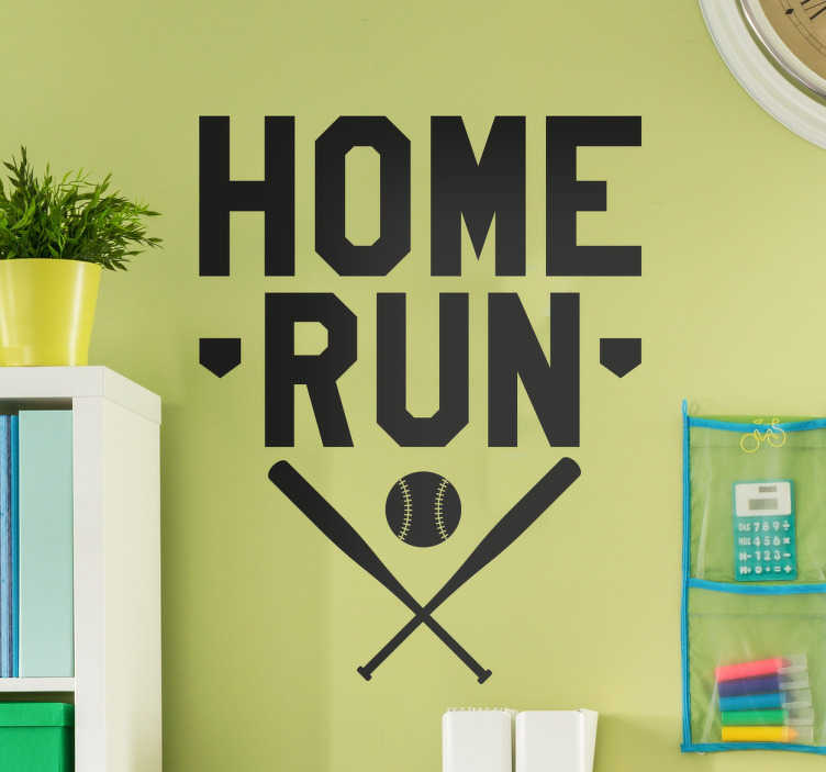 Tenstickers Muursticker sport Home Run