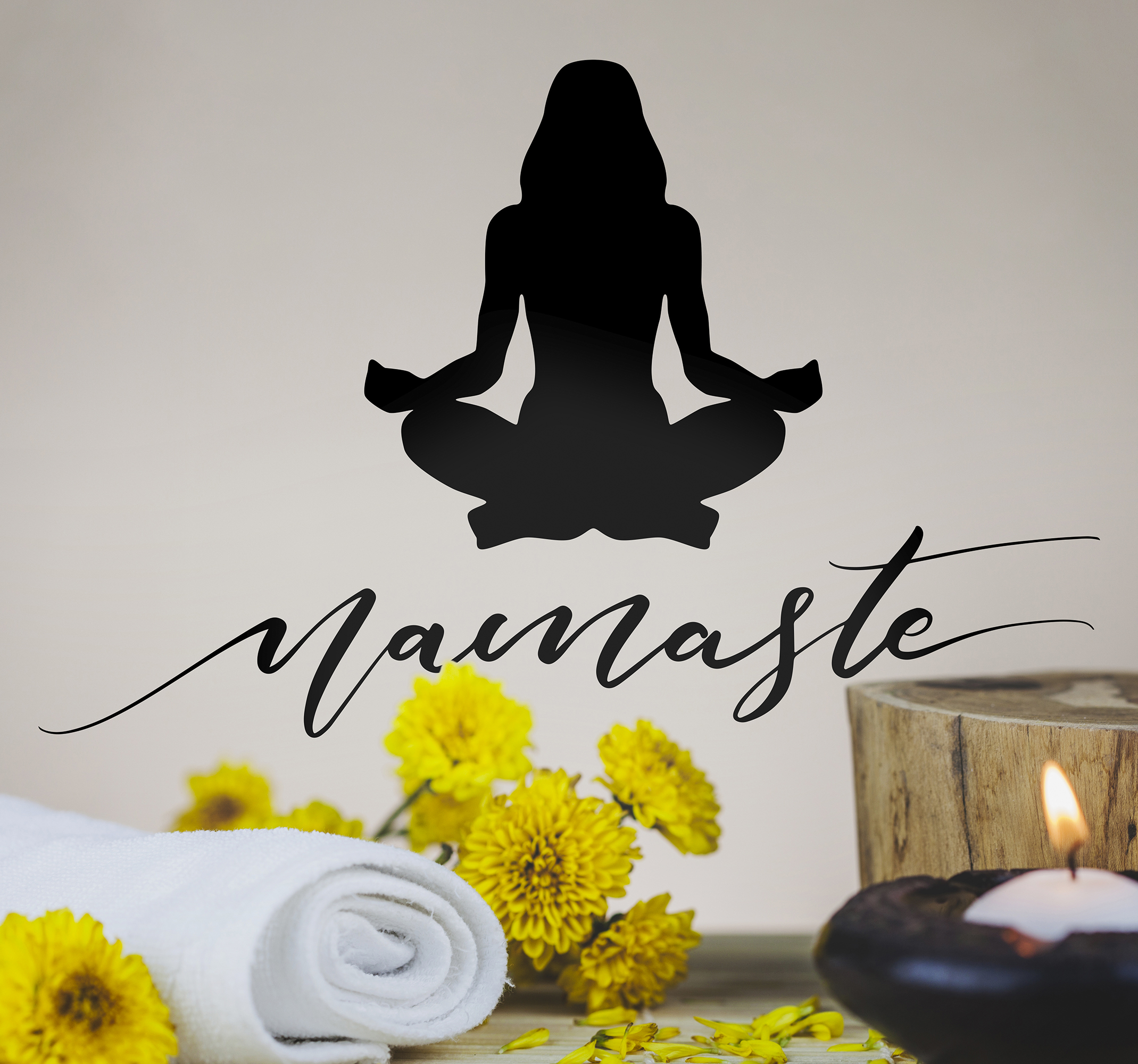 Tenstickers Silhouette sticker yoga namasté