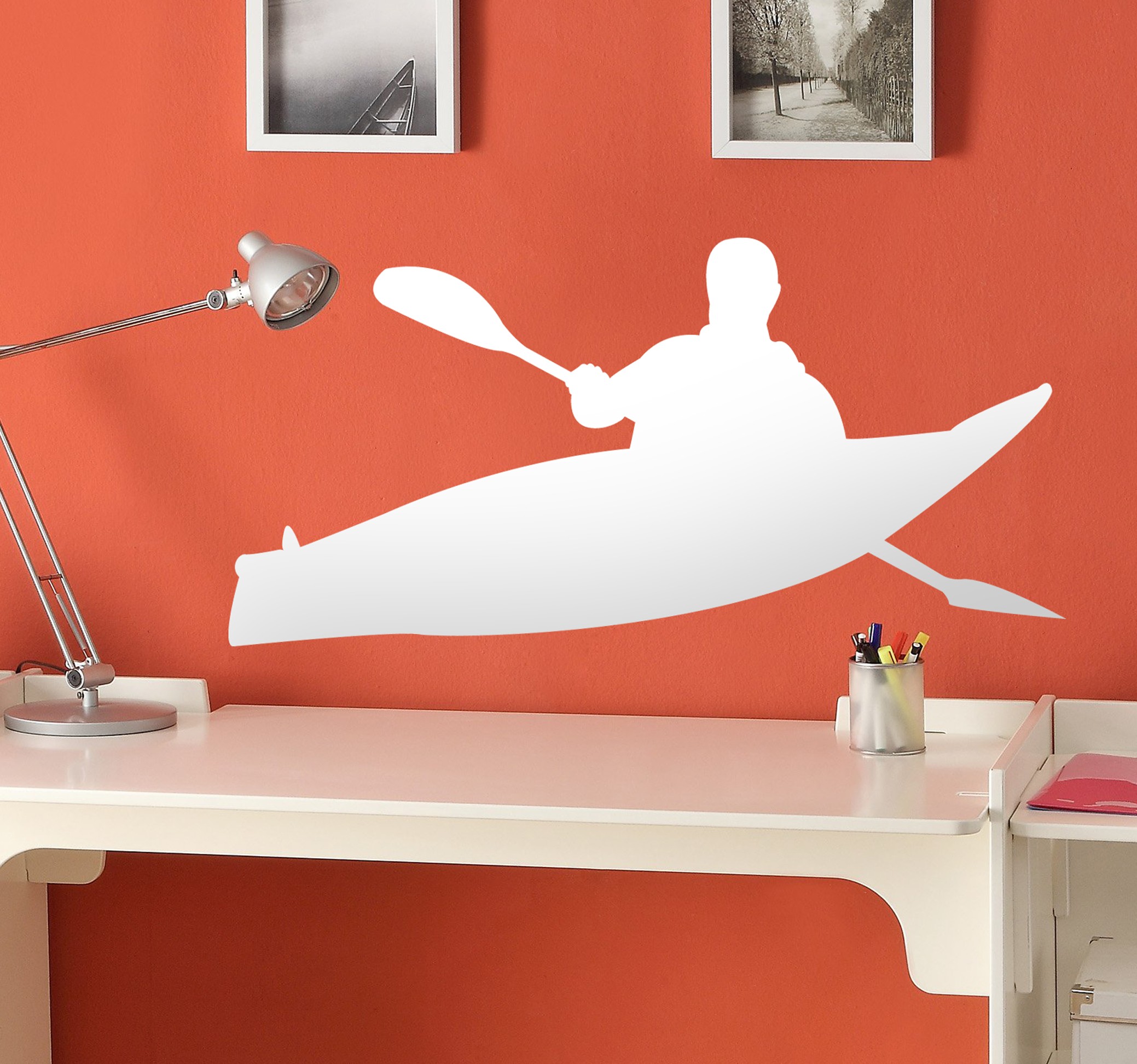 Tenstickers Muursticker Silhouet Kanovaren