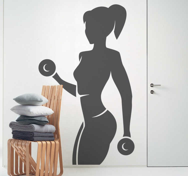 Tenstickers Muursticker Fitness Dame