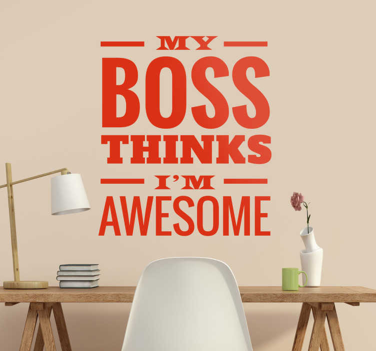 Tenstickers Tekst sticker My Boss Kantoor