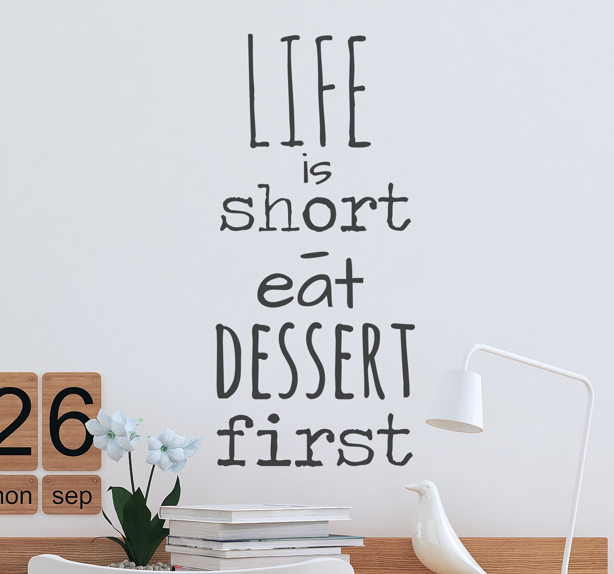 Tenstickers Muursticker keuken mit tekst life is short