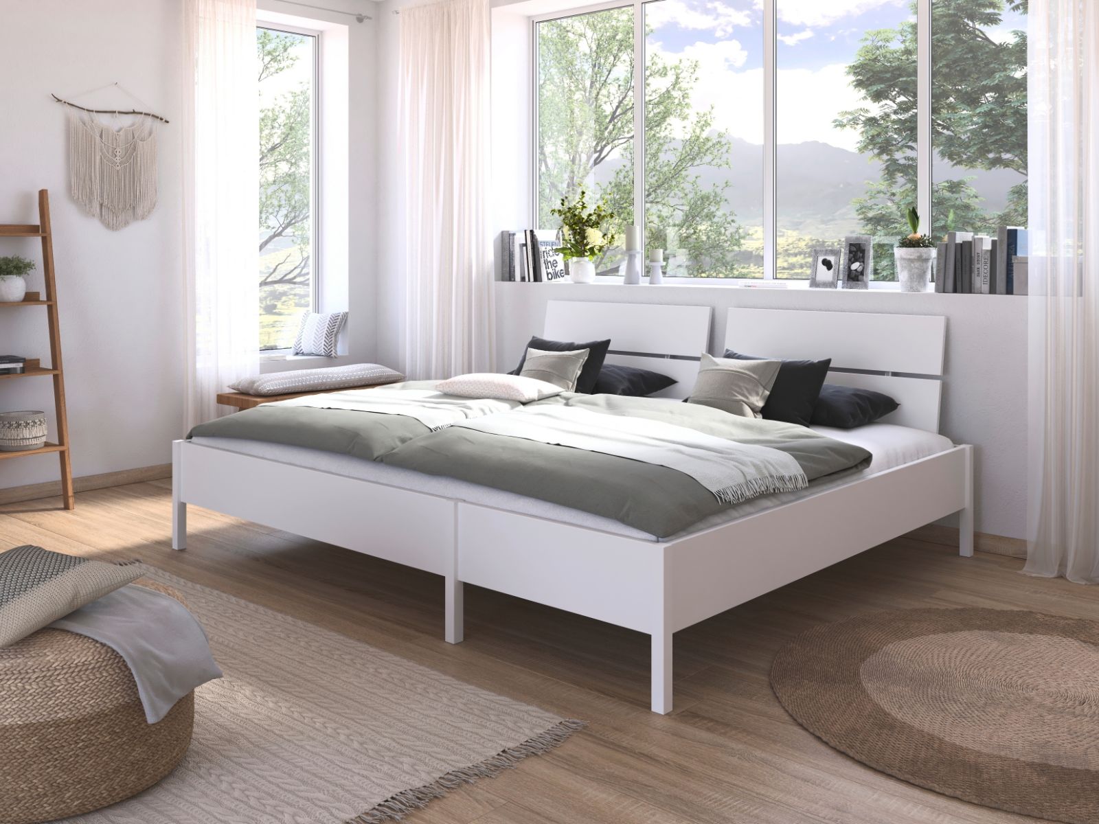 Mobistoxx Familiebed DOMUS 240x200 cm alpine wit met hoofdeinde