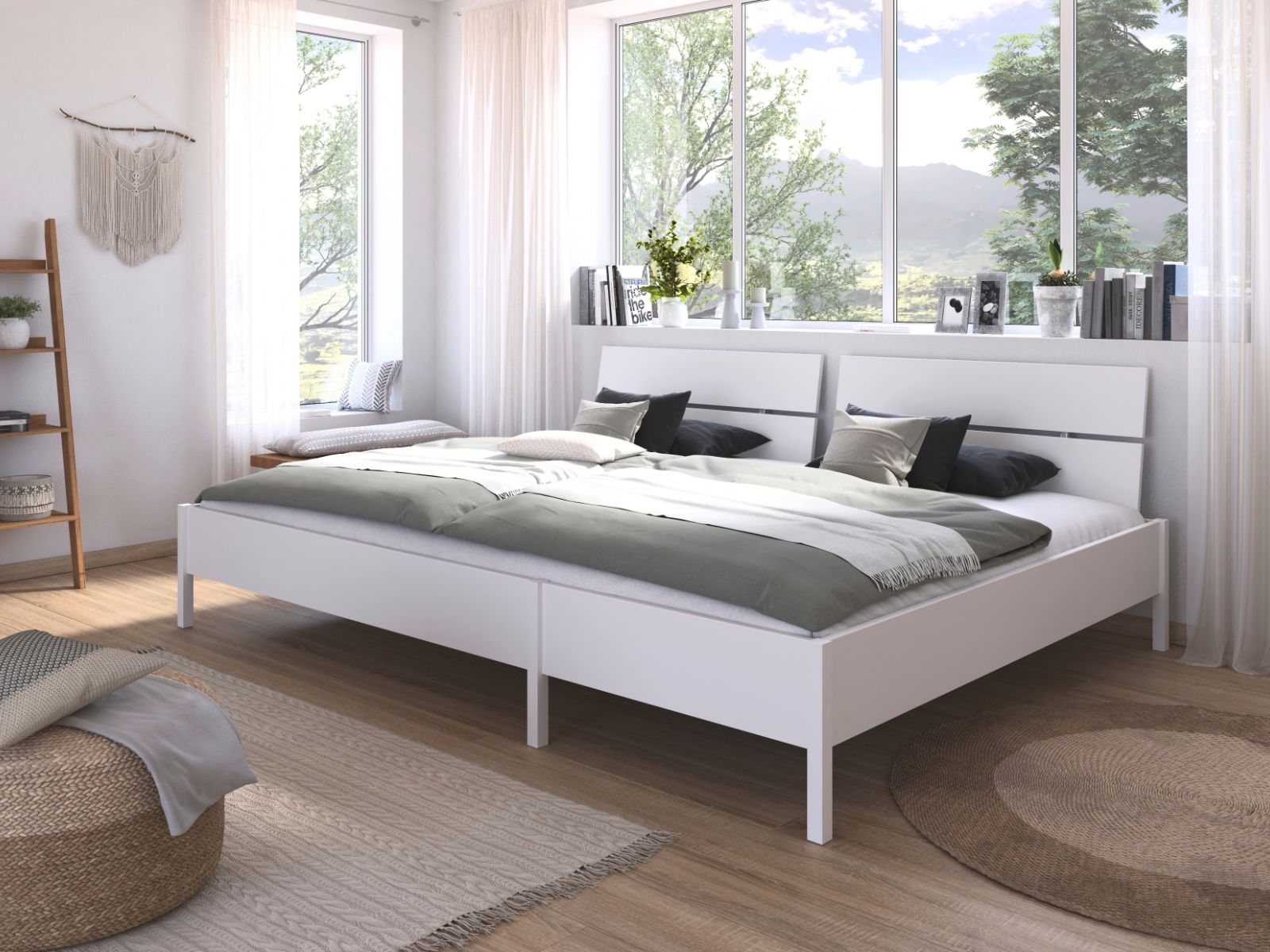 Mobistoxx Familiebed DOMUS 270x200 cm alpine wit met hoofdeinde