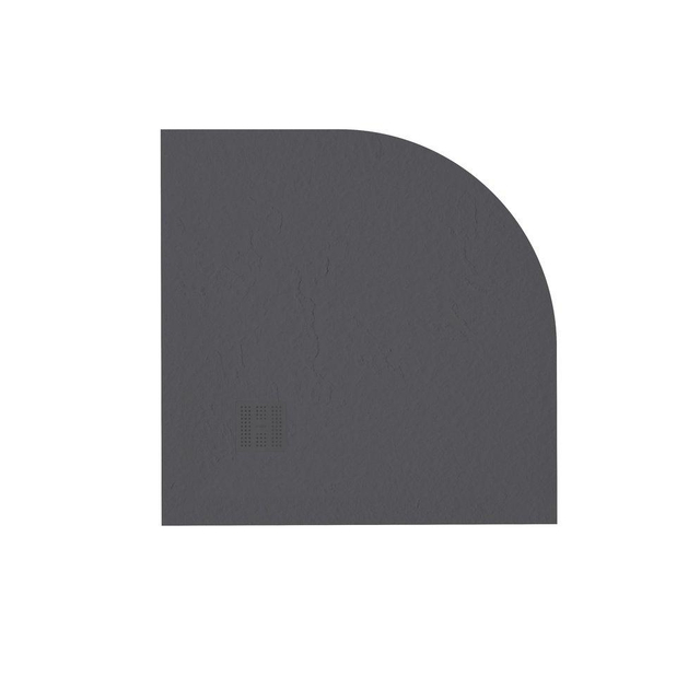 Zeza Grade douchevloer - 90x90cm - antislip - antibacterieel - mineraalmarmer - kwartrond - mat zwart 400000000000009465