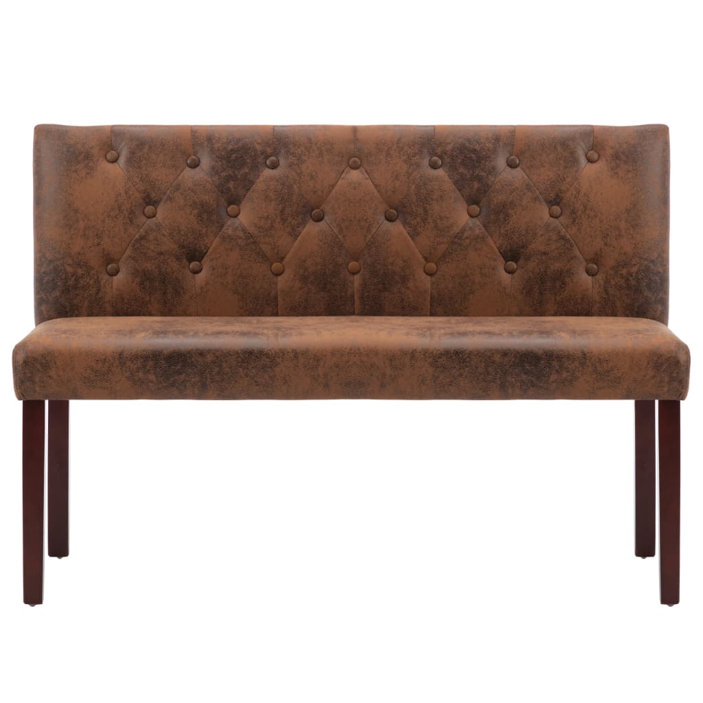 vidaXL Bankje 120 cm kunstsuède bruin