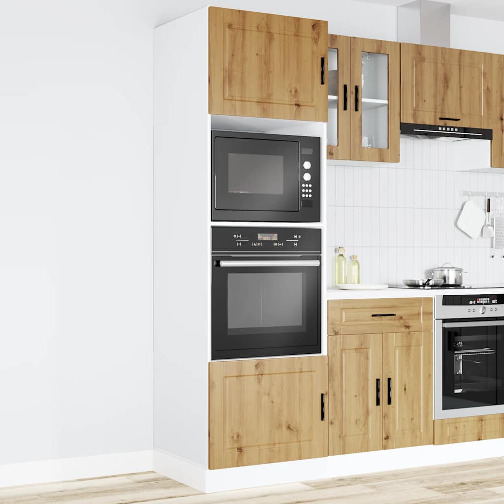 vidaXL Ovenkasten 2 st Porto bewerkt hout artisanaal eikenkleurig