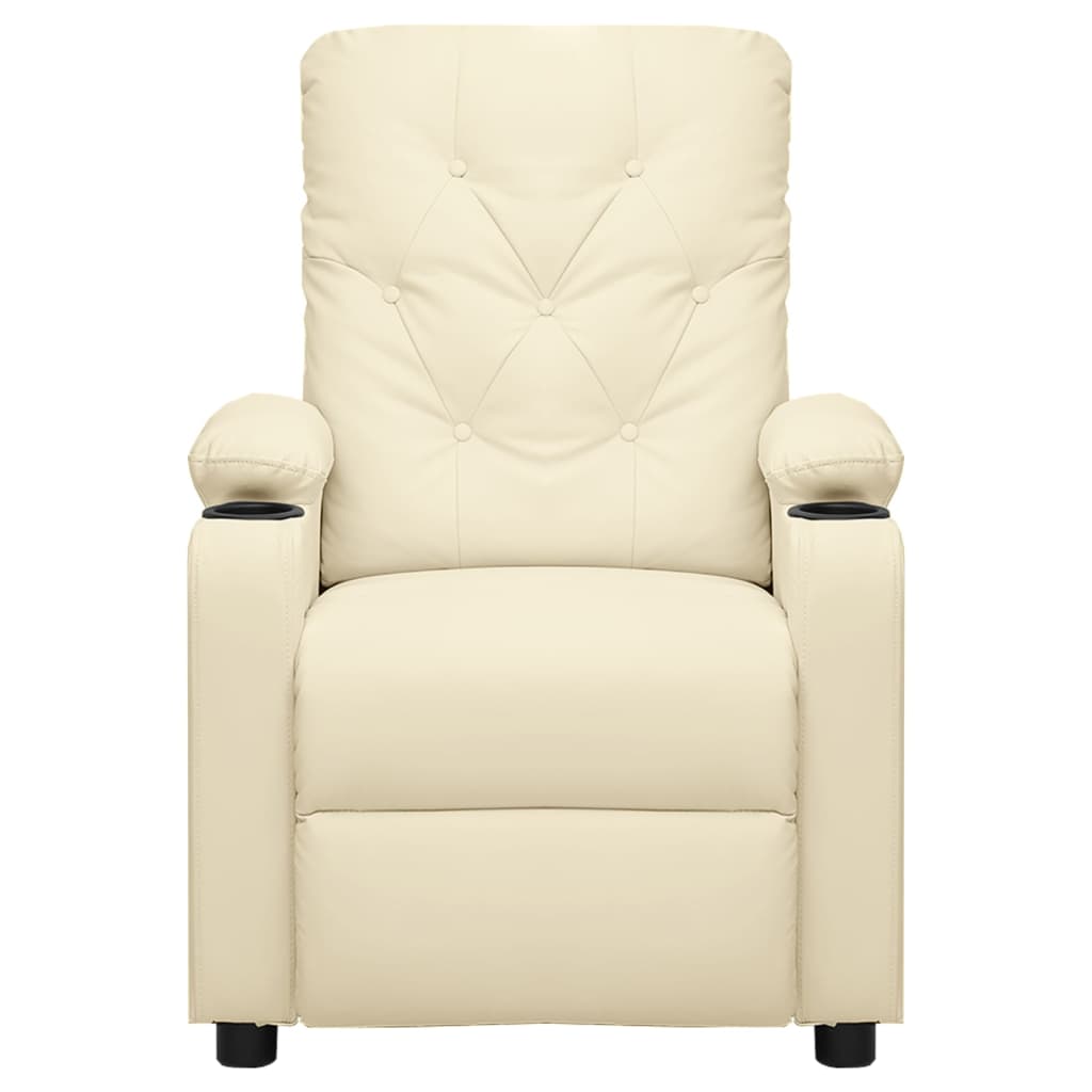 vidaXL Massagestoel kunstleer crèmekleurig