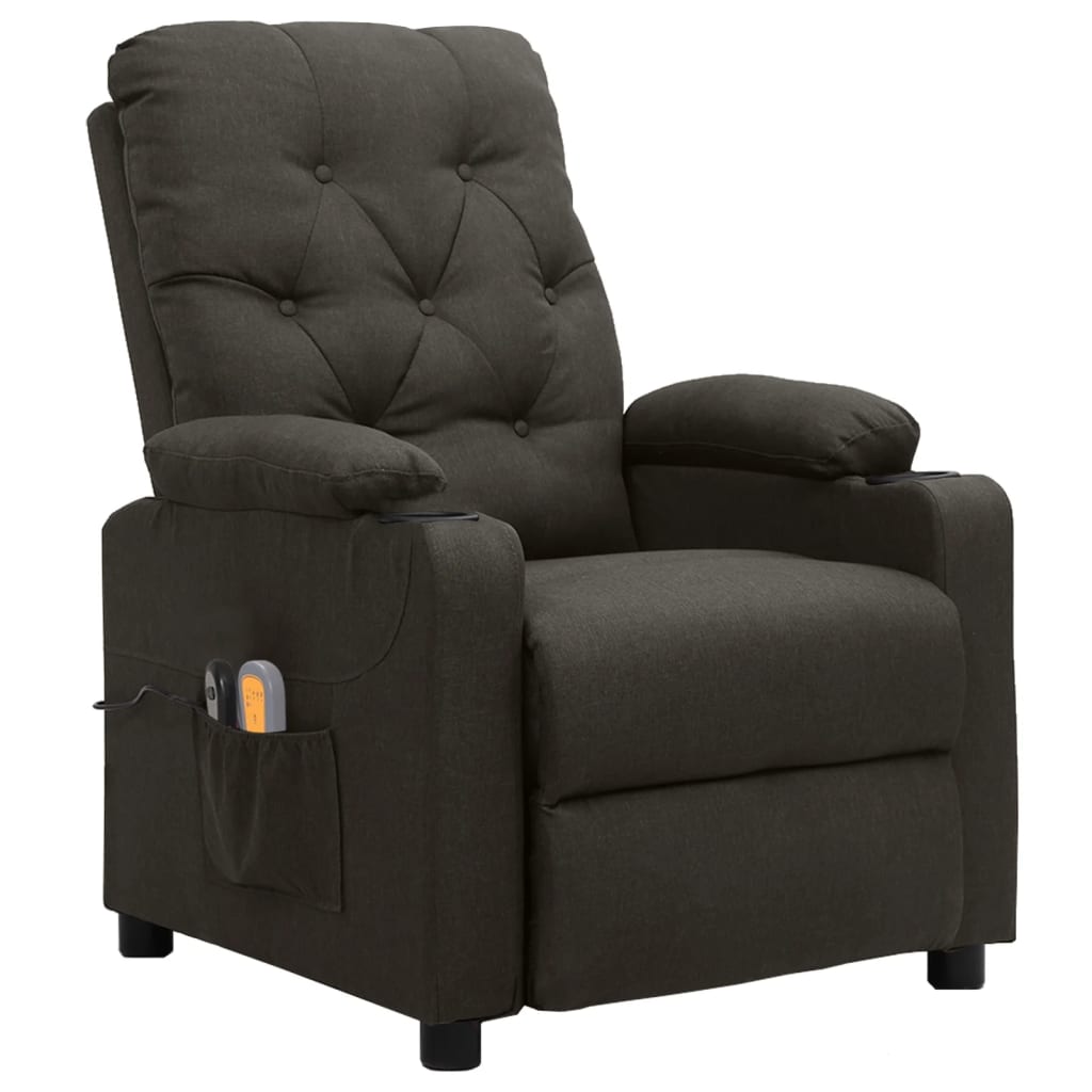 vidaXL Massagestoel elektrisch stof taupe