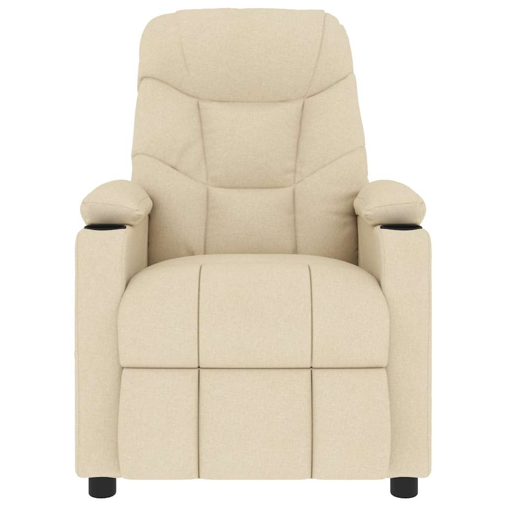 vidaXL Massagestoel stof crèmekleurig