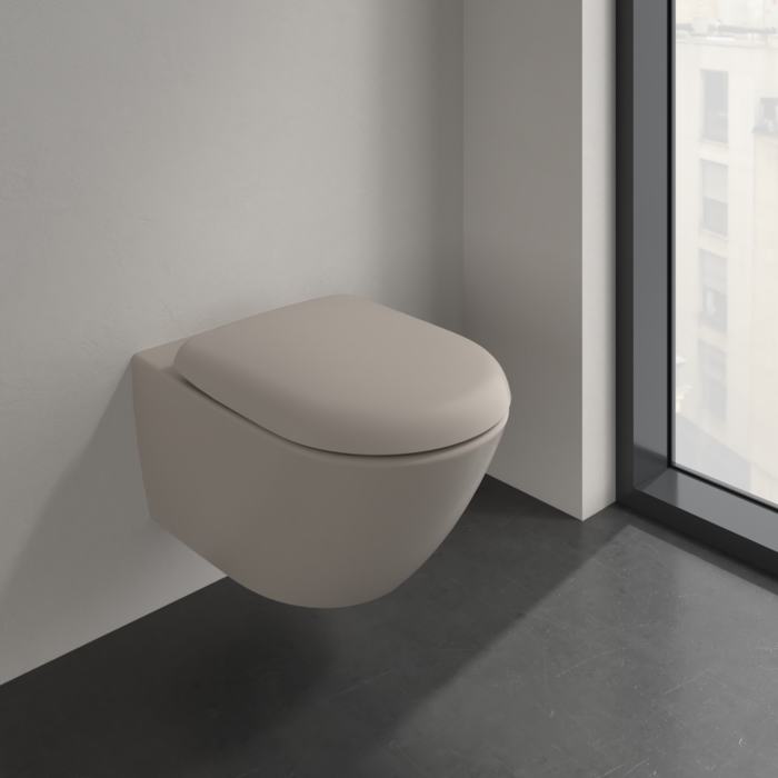 Villeroy & Boch Antao randloos toilet CeramicPlus met TwistFlush taupe