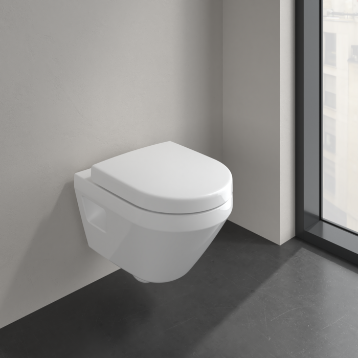 Villeroy & Boch Architectura compact randloos toilet CeramicPlus met AntiBac en TwistFlush rond wit glans