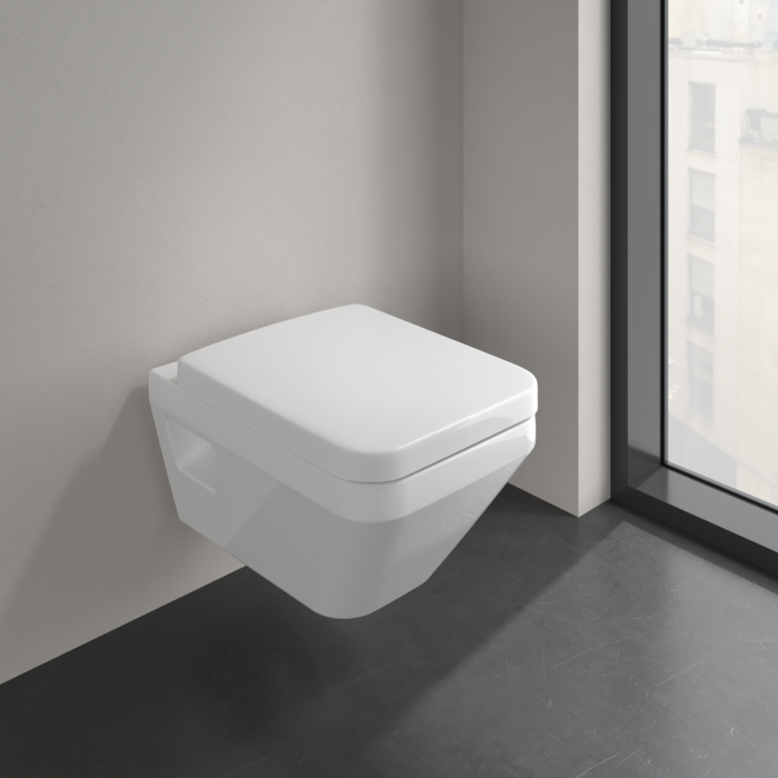 Villeroy & Boch Architectura randloos toilet CeramicPlus met TwistFlush rechthoekig wit glans