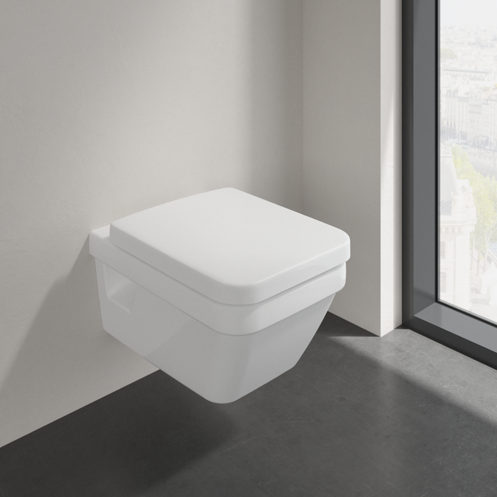 Villeroy & Boch Architectura randloos toilet CeramicPlus rechthoekig met AntiBac wit glans