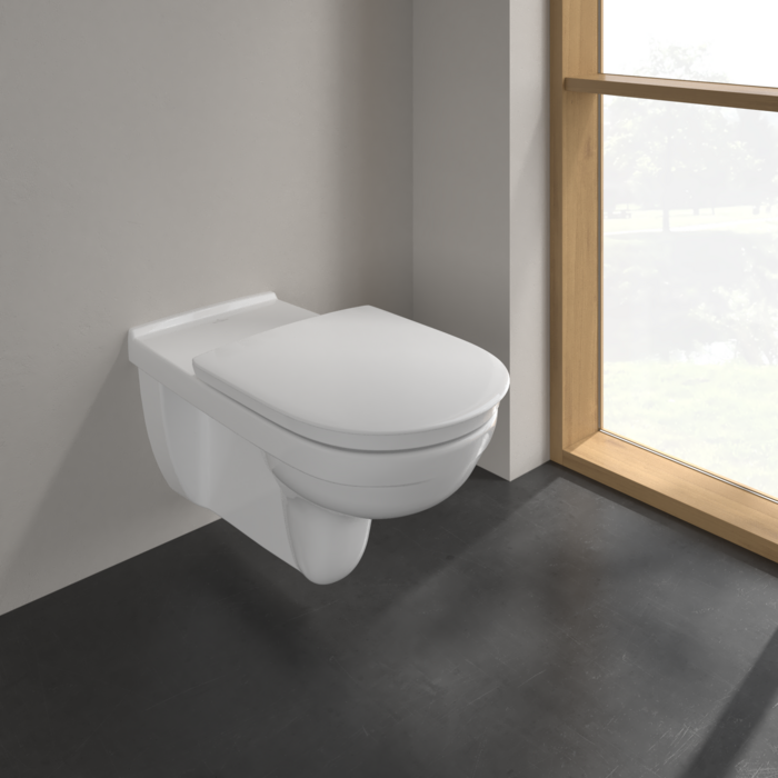Villeroy & Boch ViCare randloos toilet extra lang gebogen CeramicPlus met AnitBac wit glans