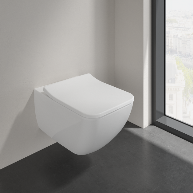 Villeroy & Boch Venticello randloos toilet en softclose toiletzitting wit glans