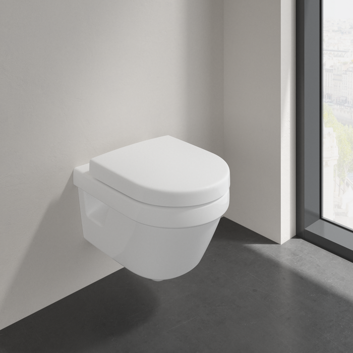 Villeroy & Boch Architectura compact randloos toilet CeramicPlus met AntiBac ovaal wit glans