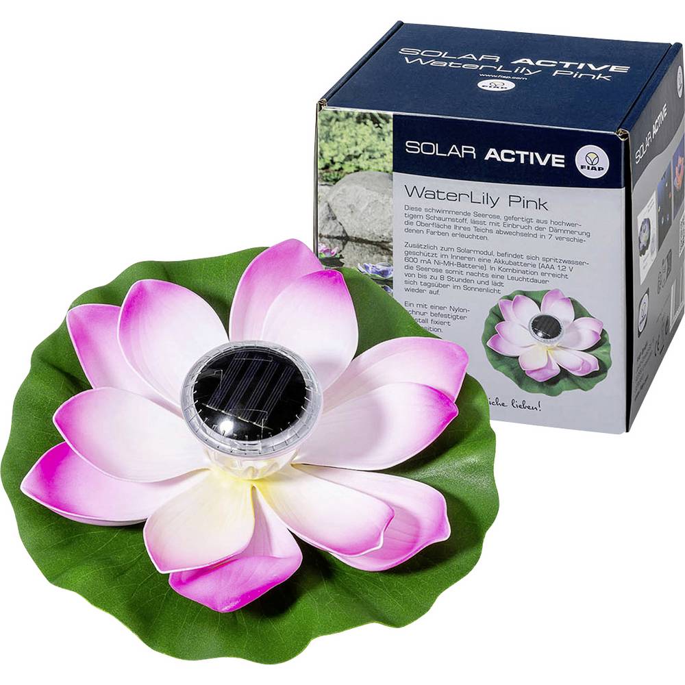 FIAP 3206-1 SOLAR ACTIVE WaterLily Pink Decoratieve lamp op zonne-energie LED LED vast ingebouwd Pink
