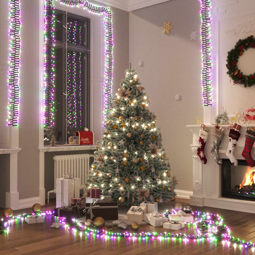 VidaXL Lichtslinger cluster met 2000 LED's pastel meerkleurig 17 m PVC