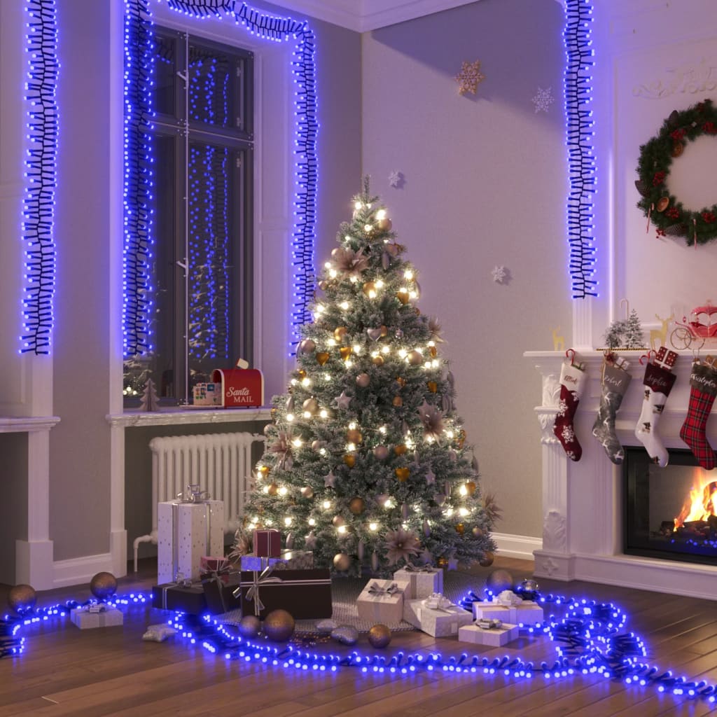 VidaXL Lichtslinger cluster met 3000 LED's blauw 23 m PVC
