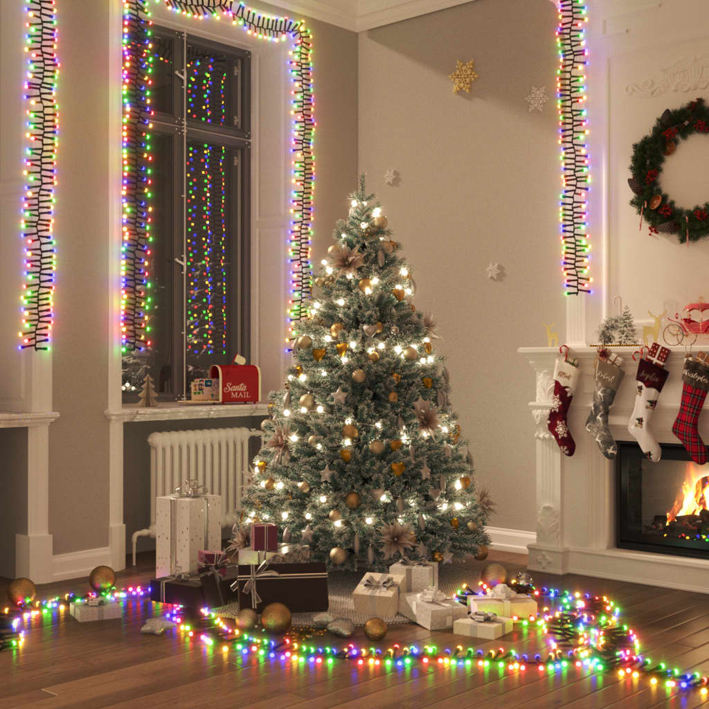 VidaXL Lichtslinger cluster met 3000 LED's meerkleurig 23 m PVC