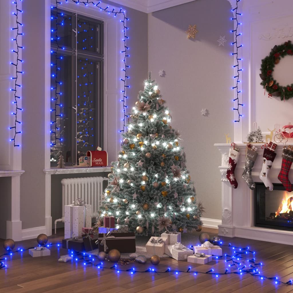 VidaXL Lichtslinger compact met 1000 LED's blauw 25 m PVC